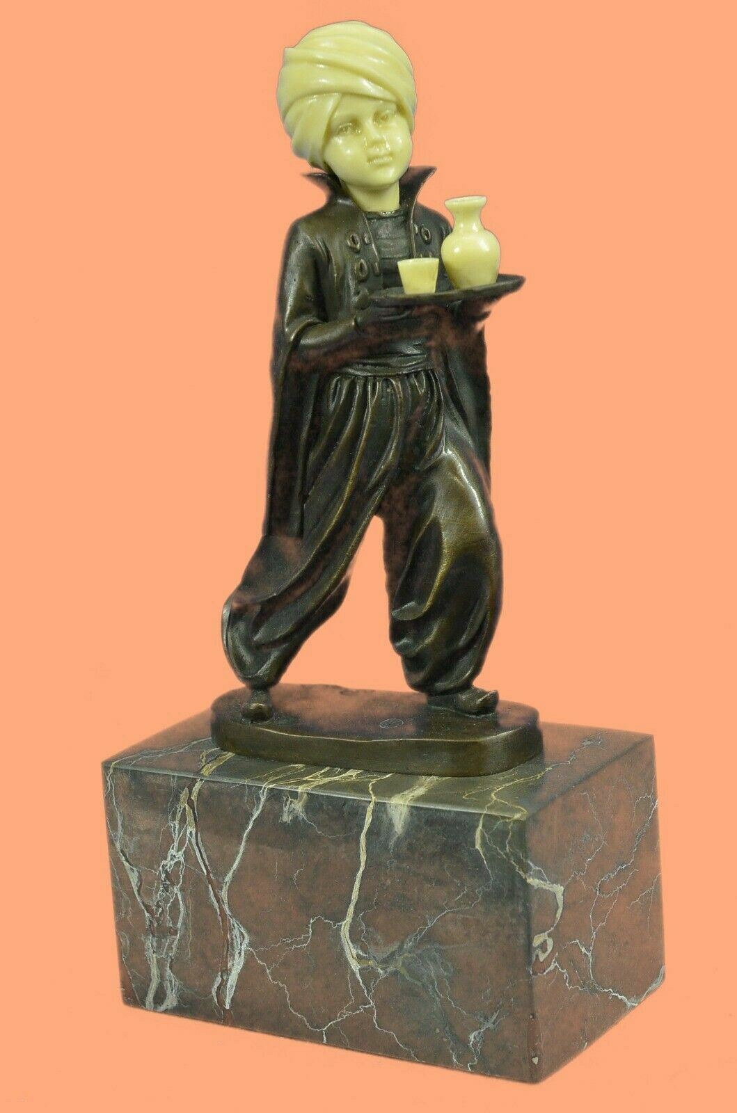 Bar Coffee Shop Arab Boy Dubai Memorabilia Bronze Sculpture Museum