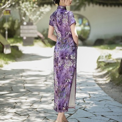 Einzigartiges Damen Slim Fit Stehkragen Cheongsam Kleid in mehreren Farben