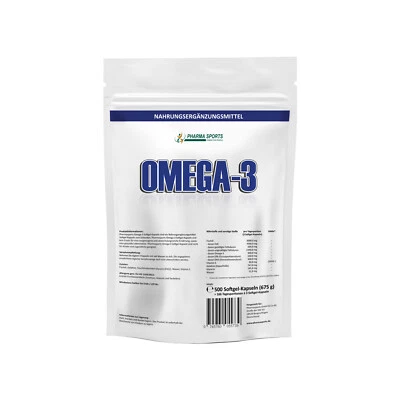 PHARMASPORTS Omega 3 Kapseln 1000mg - 360 mg DHA 540 mg EPA - 500 Kapseln Big Packung