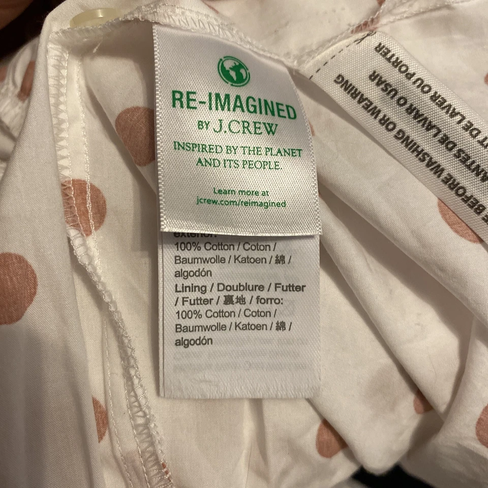 J.Crew женщин Puff рукав хлопок поплин надежном платье белый Rose Dot Ay846 маленький S - Изображение 4 из 4