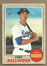 2017 Topps Heritage Cody Bellinger #678 RC Rookie Los Angeles Dodgers ROY