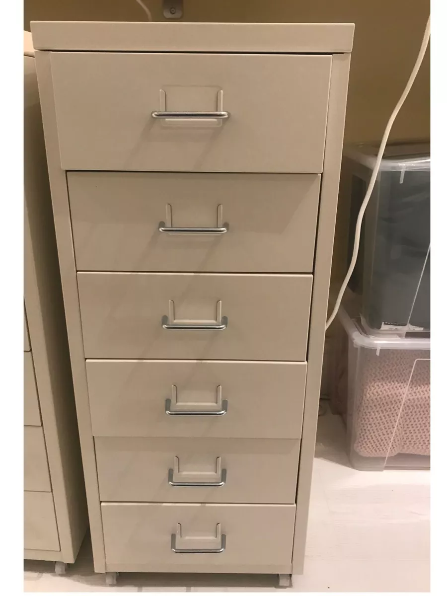 6 Drawer Metal Home Office Filing Drawer Unit on Castors Cabinet HELMER 5 Colors