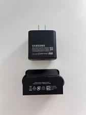 Genuine Samsung 45W PD Super Fast Power Adapter Wall Charger & USB-C Cable Black