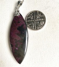 SUGILITE RARE BEAUTIFUL MARQUISE PENDANT WITH 925 STERLING SILVER BAIL STAMPED