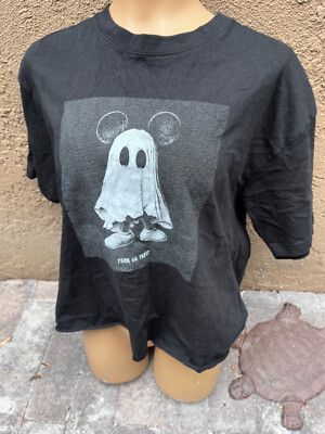 Park Hop Tees Mickey Ghost Trick or Treat Heavyweight Oversized Fit BLACK Tshirt