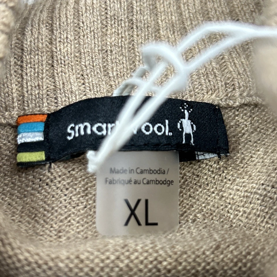 SmartWool 1/2 Zip Sweater Mens XL Toasted Coconut Brown NWT Sparwood Tan - Image 3 of 4