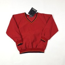 Preppy Lightweight Red Boys Size 7 Pullover Windbreaker Golf Rain Jacket