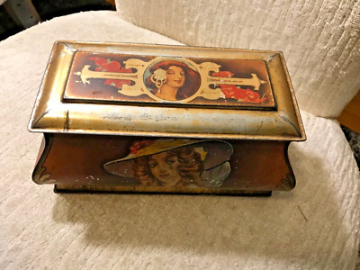 ANTQ RARE  LIPTONS TEA TIN MEN & WOMEN 17-1800 s pictures drink liptons tea