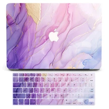 Elegant Pink Purple Marble Case For Macbook M5 Pro 14 M4 Air 13 15 16 11 12 inch