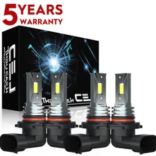 For Honda Accord 1997-2015 4x 9005+9006 6000K LED Headlight High Low Beam Bulbs