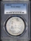 1884-O $1 Silver Morgan Dollar MS 64 PCGS # 51654105 + Bonus