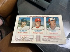 1975 Hostess Full Triple Panel Jim Hunter, Tug McGraw, Dave McNally