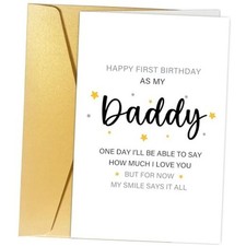 First Birthday As Daddy Card, Poem Birthday Card for Daddy, New Dad Birthday