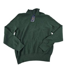 Polo Ralph Lauren Mens Green Pima Cotton Quarter Zip Sweater M 710701611010