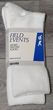 Vintage Sears Sport Socks Men's 10-13 Acrylic Nylon White Crew USA NOS