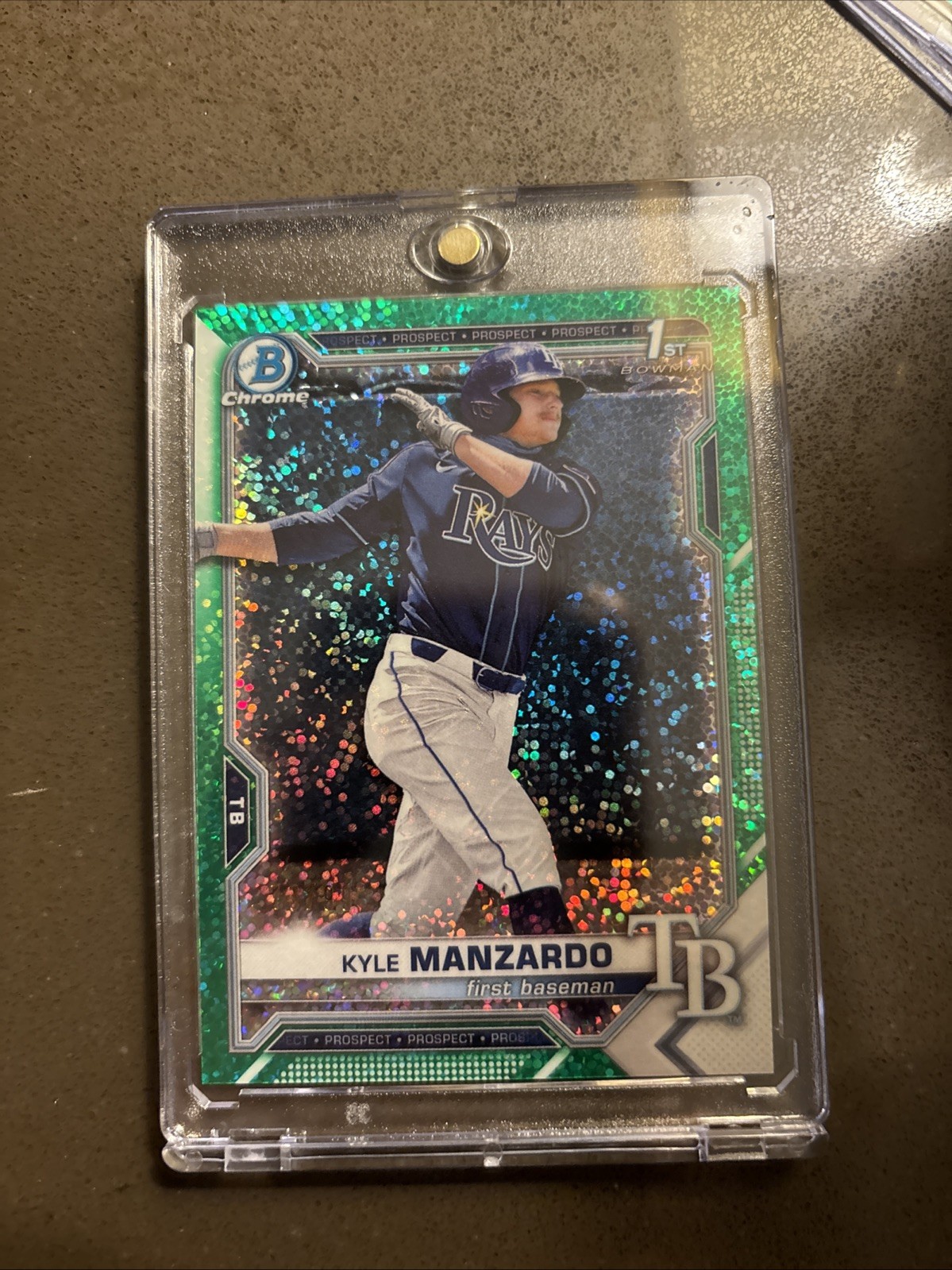2021 Bowman Draft - Chrome Kyle Manzardo #BDC-191 Green Sparkle Refractor /99 RC