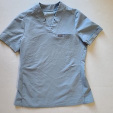 FIGS Inala Women's Scrub Top Small Technical Collection Slim Light Blue