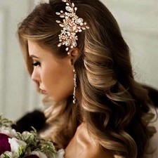 Crystal Bride Wedding Hair Comb Pearl Bridal Hair Piece Hair Accessories for ...