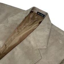 VTG Circle S Men s Faux Suede Western Cowboy 2-Button Blazer Beige 44R