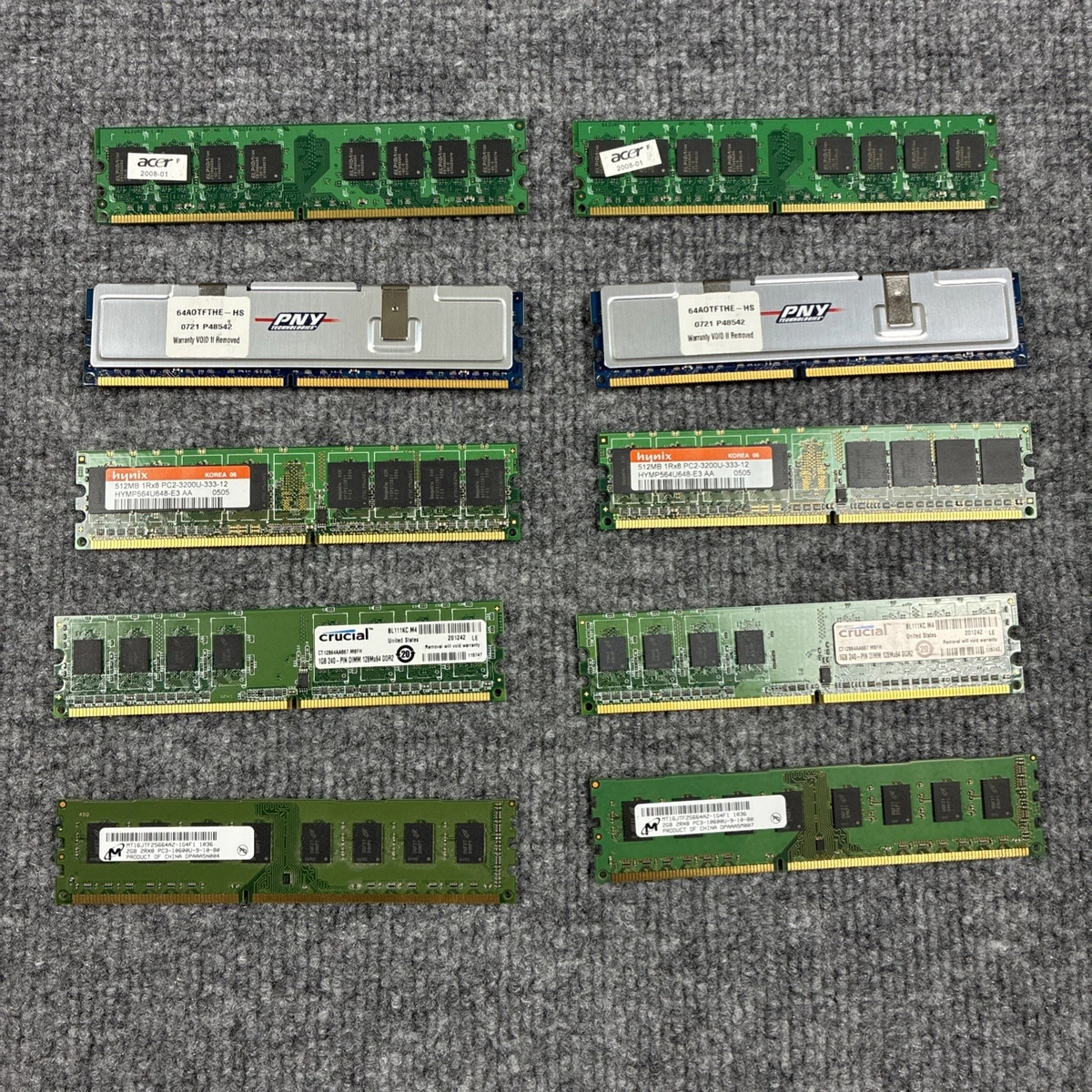 まとめ売り メモリ 各種 DDR2/DDR3 1GB/2GB 大量セット 25+ 8 GB Total Capacity DDR2 SDRAM Computer Memory (RAM) for sale