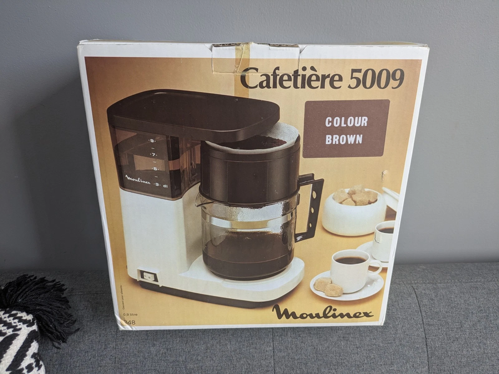Vintage Moulinex Cafetiere 5009 Filter Coffee Maker 0.9L Litre Boxed Brown NOS