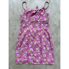 Lilly Pulitzer Vintage 90 Y2K Happy Hippo Pink White Label Mini Dress Babydoll 0