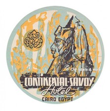 x4872 Hotel Continental Savoy CAIRO Egypt luggage label Kofferaufkleber
