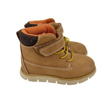 OshKosh B'gosh Boots Kids 6M Brown Faux Leather Hook Loop JAKO/OF20R03P