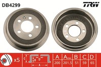 2X TRW Bremstrommel DB4299 FüR Skoda VW Seat Audi Fabia Polo Roomster A2 ST FOX