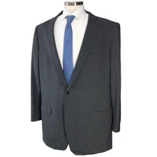 Indochino Suit Jacket Mens 50L Charcoal Wool Blend Two Button Notch Lapel