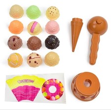 Scoop and Stack Ice Cream Cone Playset Kids Pretend Play Kitchen Set