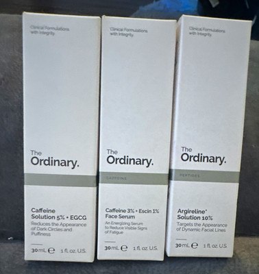 The Ordinary Serum Set 1 fl oz: Caffeine + EGCG, Escin, Argireline 10% Eyes