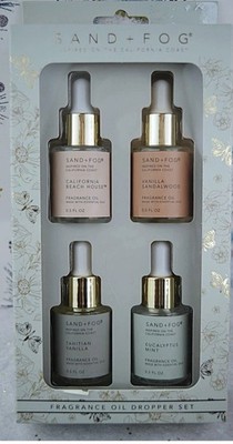 SAND + FOG FRAGRANCE OIL DROPPER SET 4 California Beach House Vanilla Sandalwood