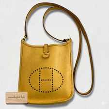 Borsa a tracolla Hermes Evelyne TPM 16 in pelle gialla Amazon