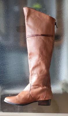Steve Madden Koma Women's 8.5 Boots Over The Knee Luggage Brown Back Zip