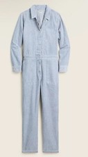 NWT J Crew Foundry Garment Dyed Corduroy Coverall Boiler Jumpsuit 6 Blue BB036