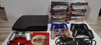 Sony PlayStation 3 Slim PS3 Console Bundle w/ 31 Games And Controllers TESTED!
