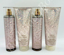 Bath Body Works Satin Slippers Four 4 Piece Mist Body Cream Gift Set New