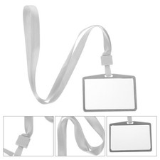 Reusable Aluminum Alloy Id Card Cover with Detachable Lanyard Silver