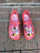 Disney Minnie Mouse Pink Jelly Daisy Flats Size 10C child kids toddler