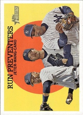 2008 Topps Heritage #237 Derek Jeter / Chien-Ming Wang / Robinson Cano