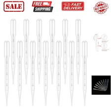 100PCS 3ml Disposable Plastic Pipettes, Essential Oils Graduated Transfer Pip...