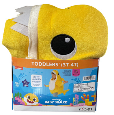 Rubies Toddlers' Size 3T-4T Halloween Baby Shark Costume with Sound Box NEW