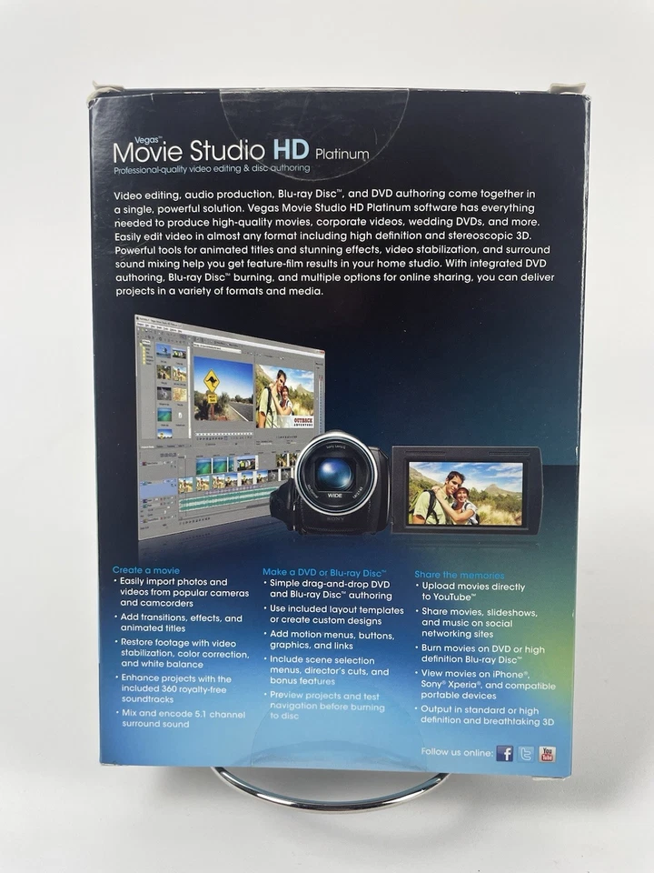 Sony Vegas Movie Studio HD Platinum Video Editing Audio Software In Box - Image 2 of 4