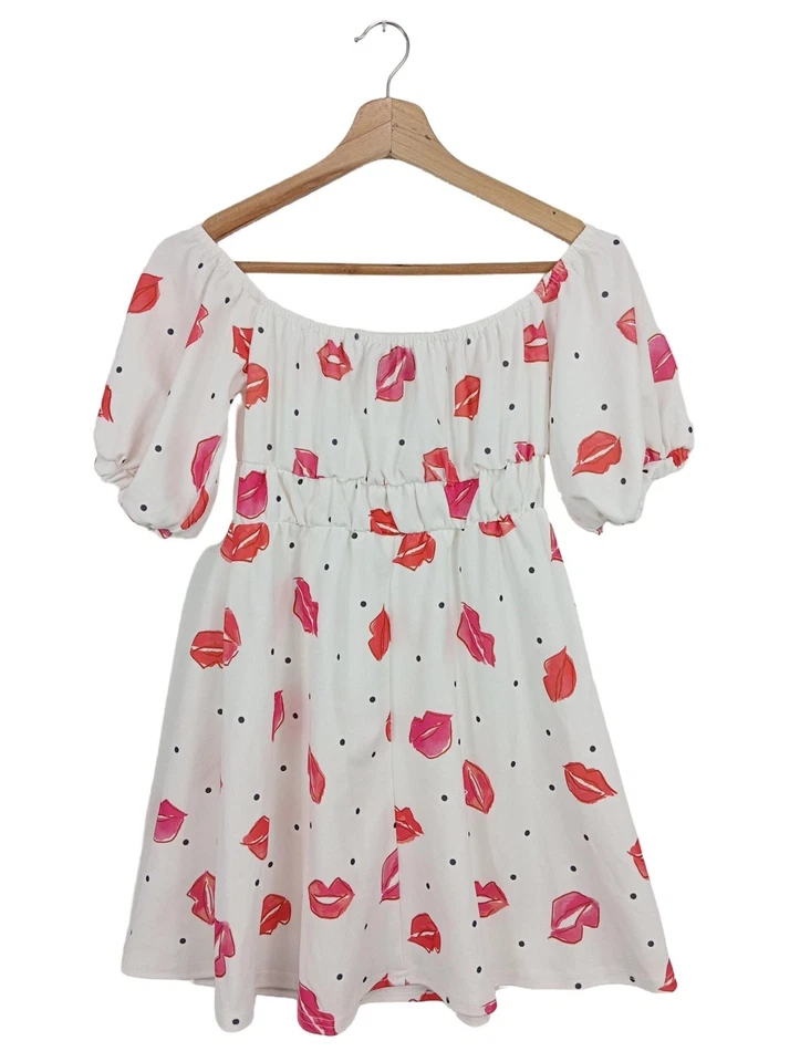 ASOS Mini vestido Mujeres Vestido Talla EU 34 blanco-rojo look casual - Imagen 2 de 4