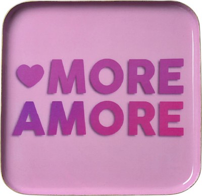 GIFTCOMPANY Love Trays, Dekotablett, More Amore, Quadratisch, Rosa