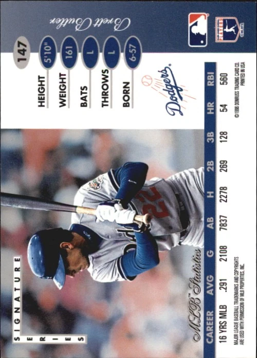 1996 Leaf Signature Gold Press Proofs #147 Brett Butler - BB - Image 2 of 2