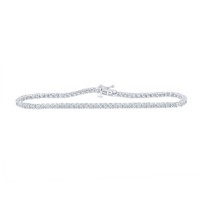 925 Sterlingsilber Echtem Diamant 4Mm 1 Row Modischer Kleiner Set Tennis Armband