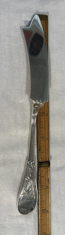 TIFFANY & CO STERLING SILVER AUDUBON JAPANESE Fish Serving Knife 8” PAT 1871 51g - Image 3 of 4