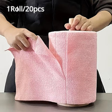 1 Roll/20 Reusable Microfiber Cleaning Cloths - Kitchen Towels, Multi Sided Hous